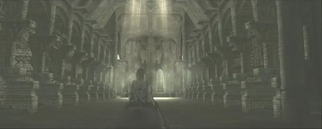 The hall of the Shrine of Worship, lined with the sixteen idols